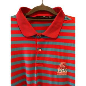Ralph Lauren RLX 2015 PGA Championship Polo XL Striped Performance Golf Shirt